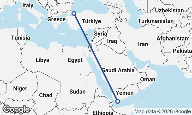 Istanbul to Aden