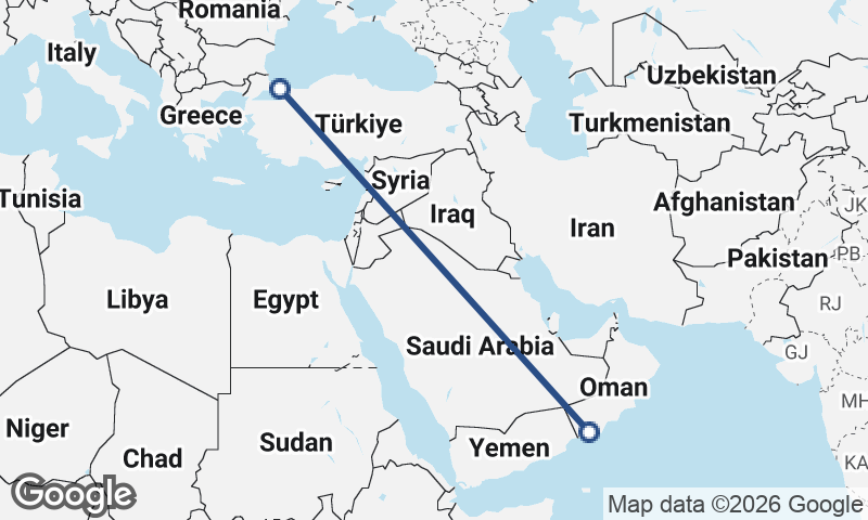 Istanbul to Şalālah