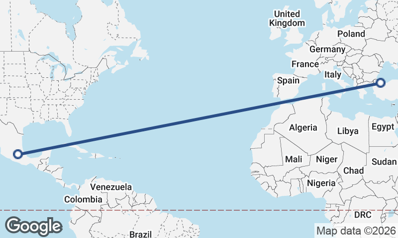 Istanbul to Mexico City