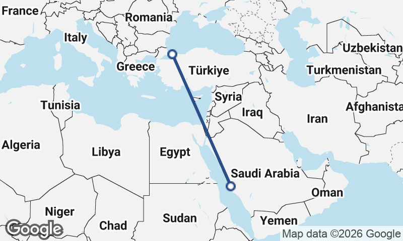 Istanbul to Jeddah
