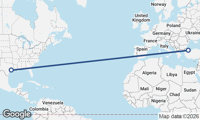 Istanbul to Houston