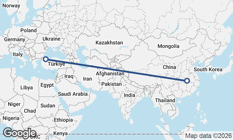 Istanbul to Wuhan