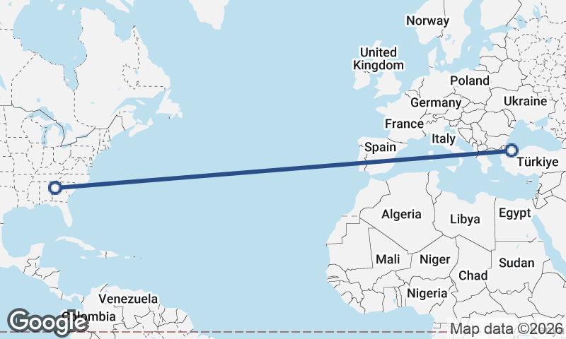 Istanbul to Atlanta