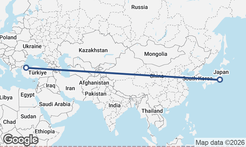 Istanbul to Tokyo