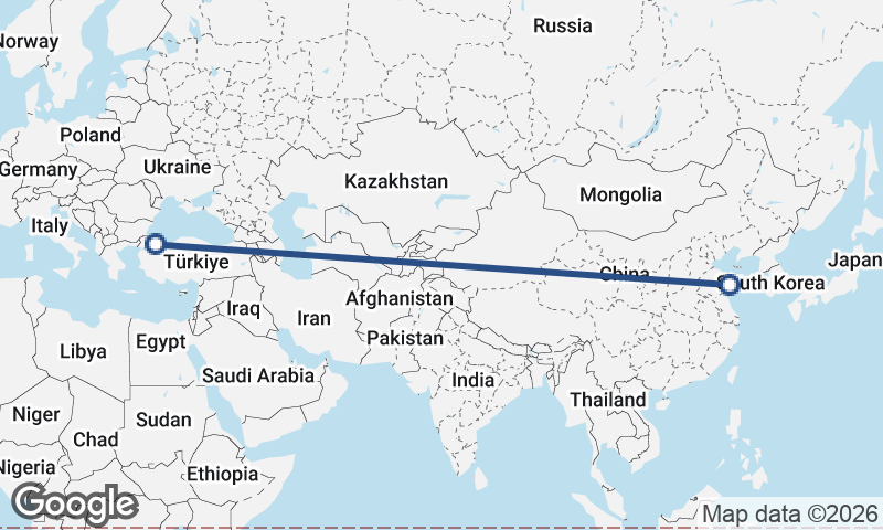 Istanbul to Qingdao