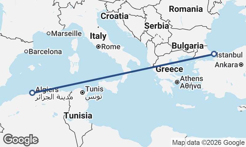 Istanbul to Algiers
