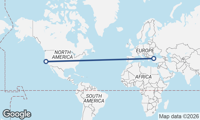 Istanbul to San Francisco