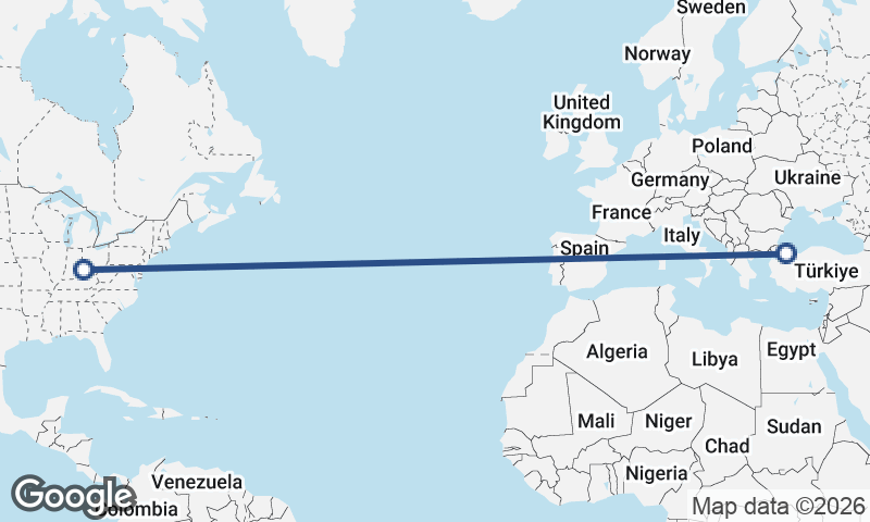 Istanbul to Cincinnati