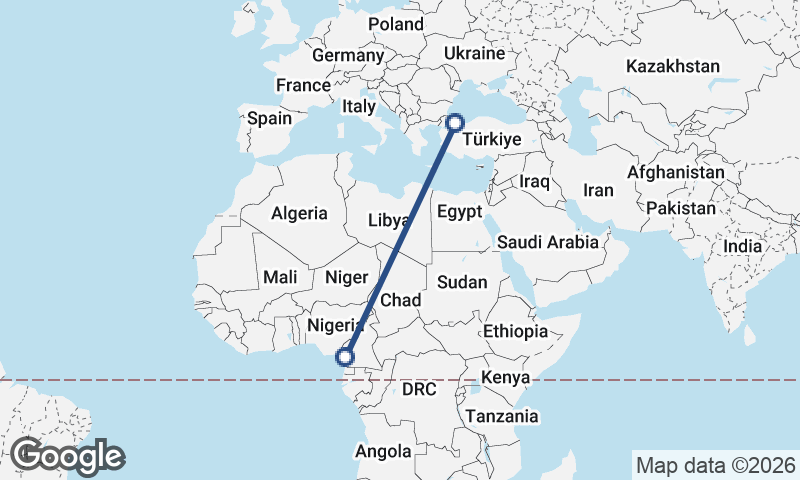 Istanbul to Douala