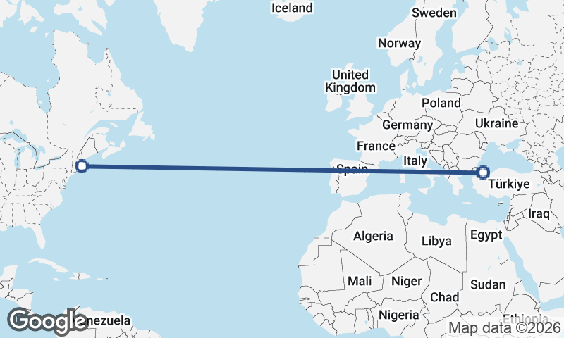 Istanbul to Boston