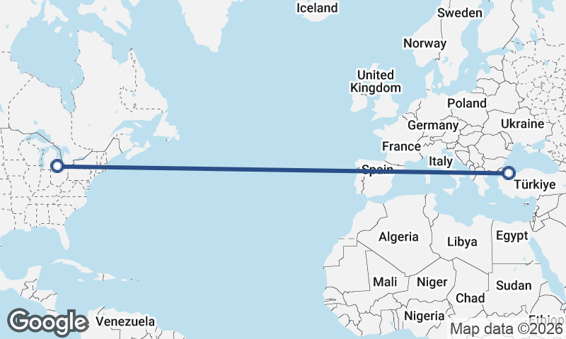 Istanbul to Detroit