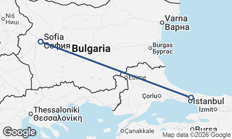 Istanbul to Sofia