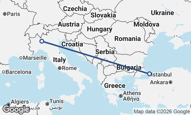 Istanbul to Milan
