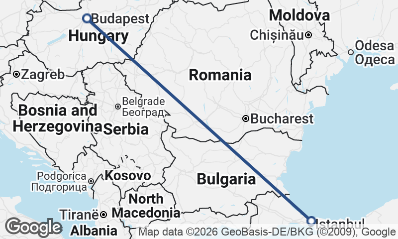 Istanbul to Budapest