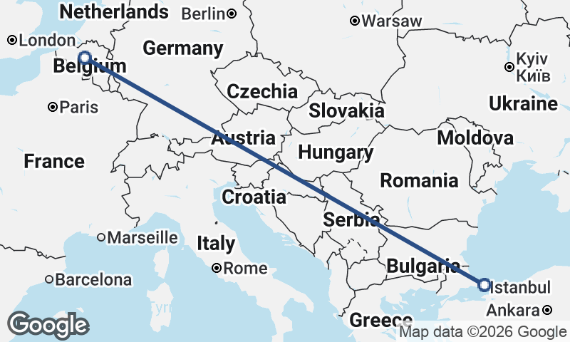 Istanbul to Brussels