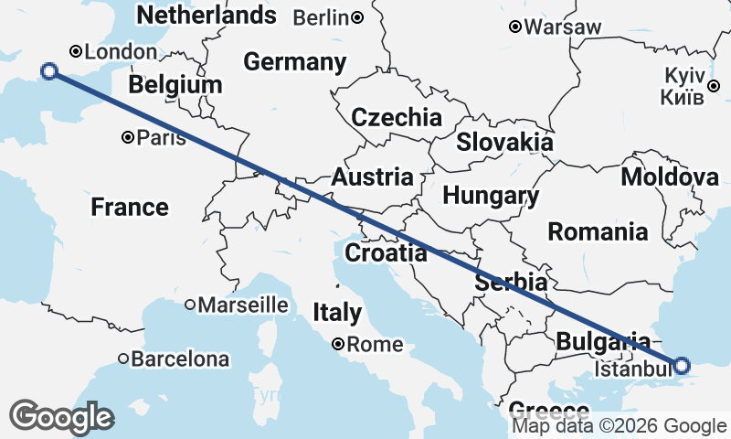 Istanbul to Southampton
