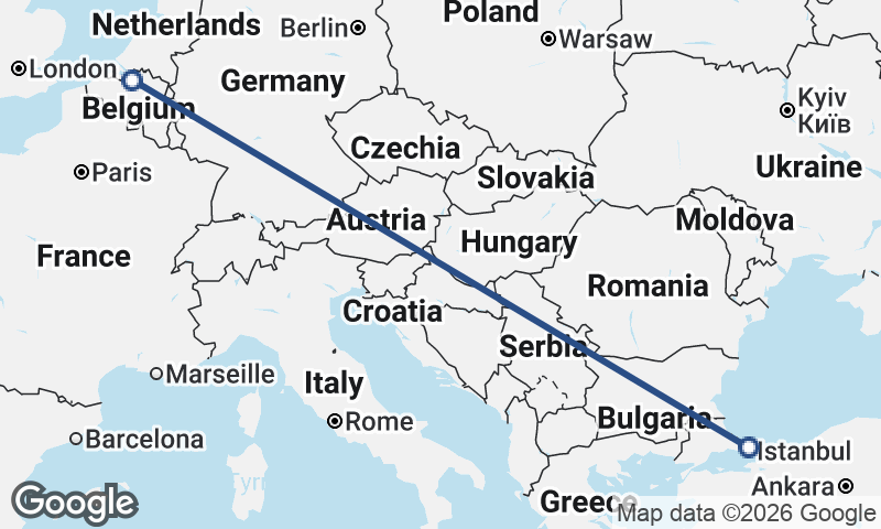 Istanbul to Antwerp