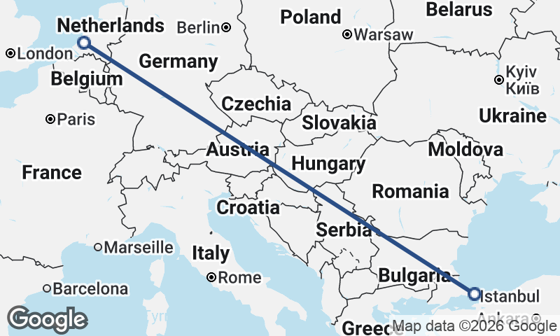 Istanbul to Rotterdam