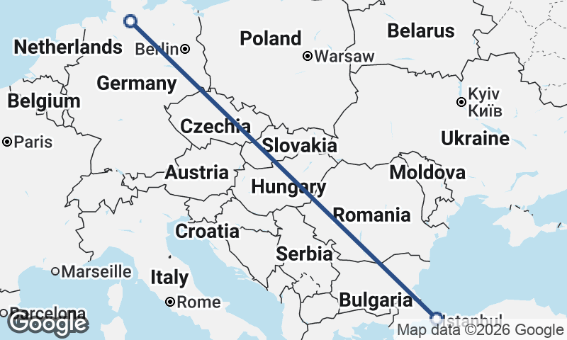 Istanbul to Hamburg