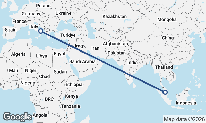 Bari to Kuala Lumpur