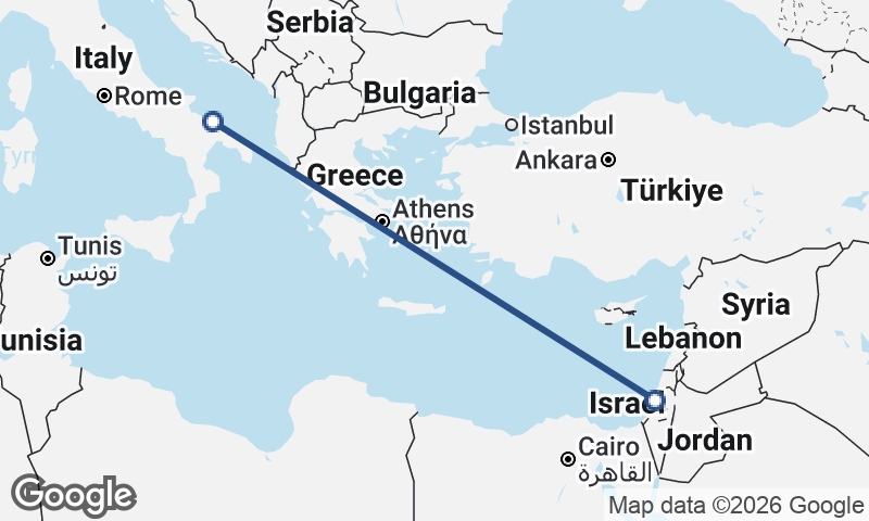 Bari to Tel Aviv-Yafo