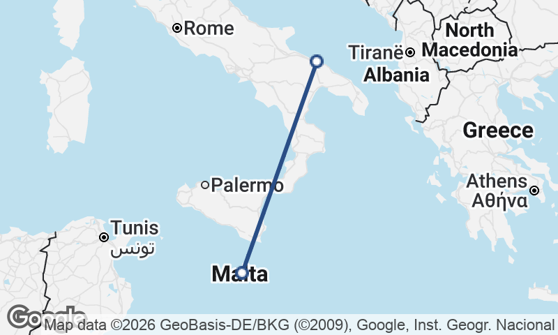 Bari to Valletta