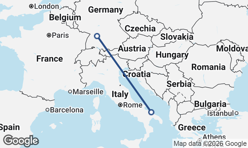 Bari to Stuttgart