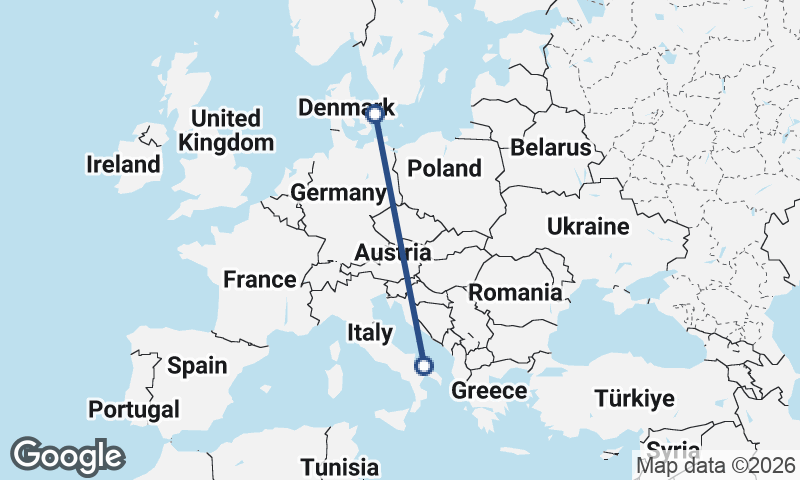 Bari to Copenhagen