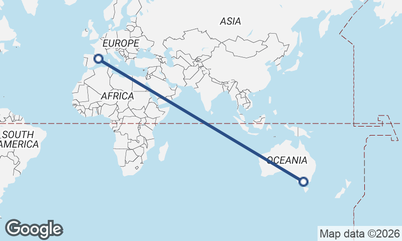 Tarragona to Melbourne