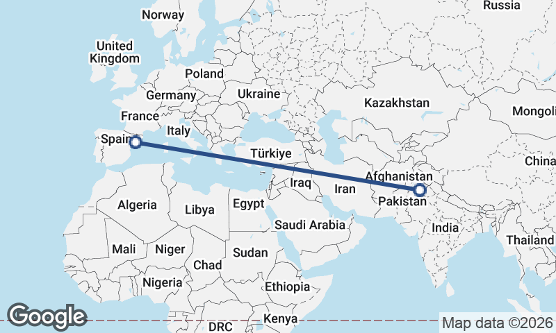 Tarragona to Faisalabad