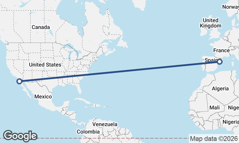 Tarragona to Ensenada