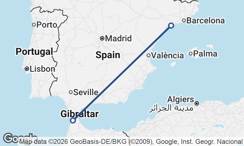Tarragona to Tangier