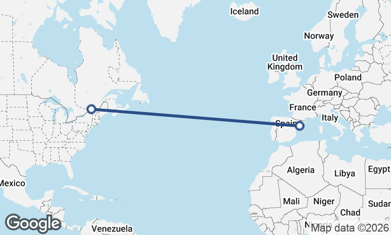 Tarragona to Montréal