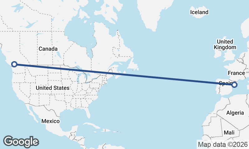 Tarragona to Vancouver