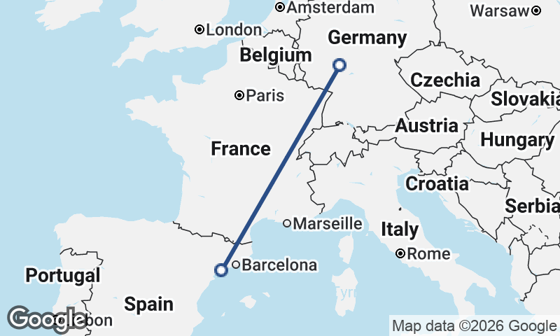 Tarragona to Frankfurt