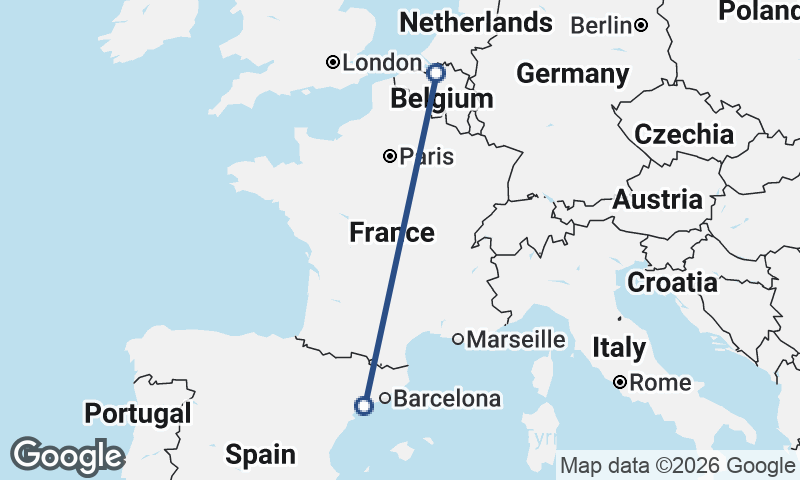 Tarragona to Antwerp