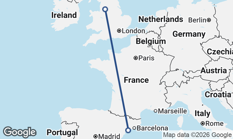 Tarragona to Manchester