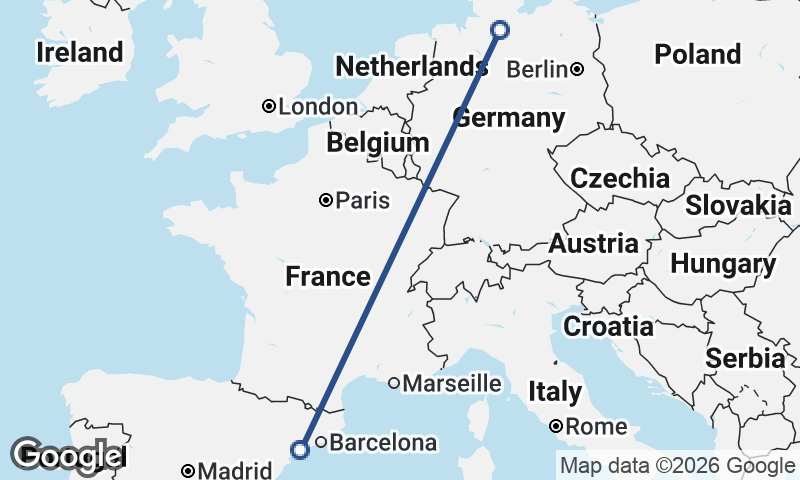 Tarragona to Hamburg