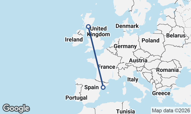 Tarragona to Glasgow