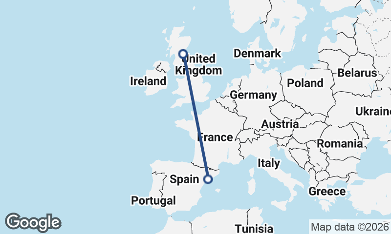 Tarragona to Edinburgh