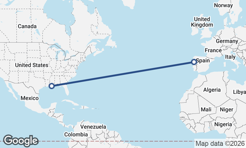 Porto to New Orleans