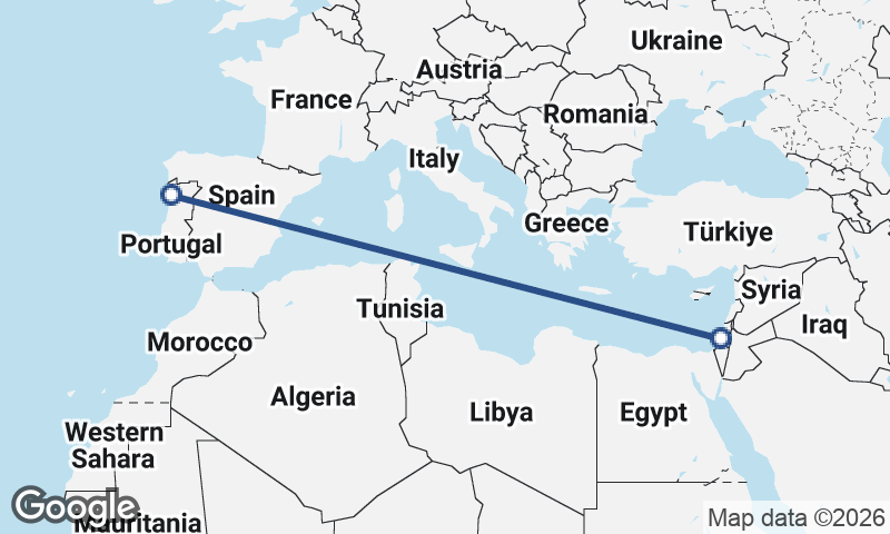 Porto to Tel Aviv-Yafo