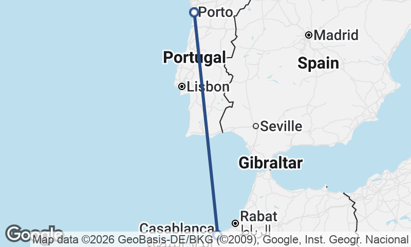 Porto to Casablanca