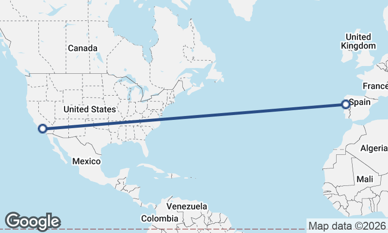 Porto to Los Angeles