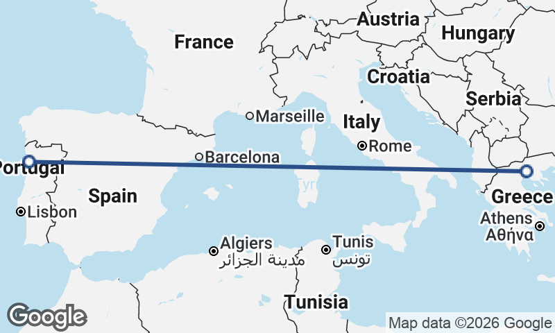 Porto to Thessaloníki