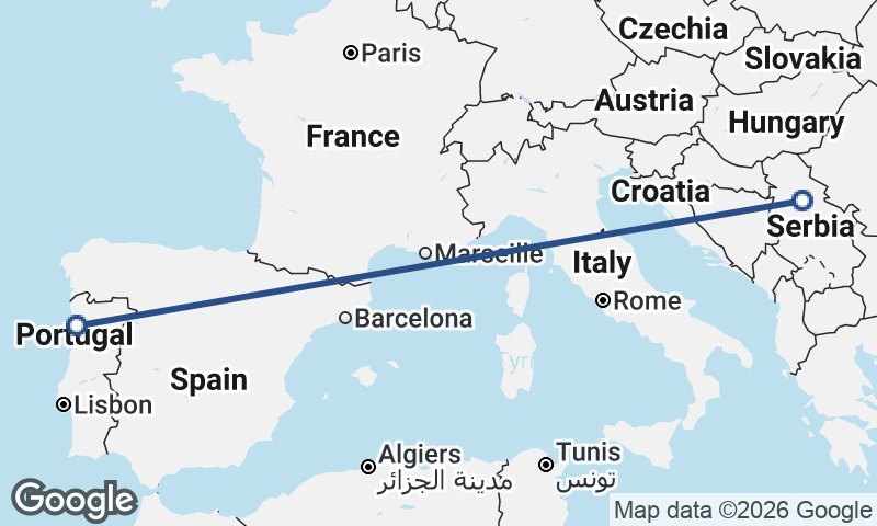 Porto to Belgrade