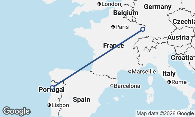 Porto to Strasbourg