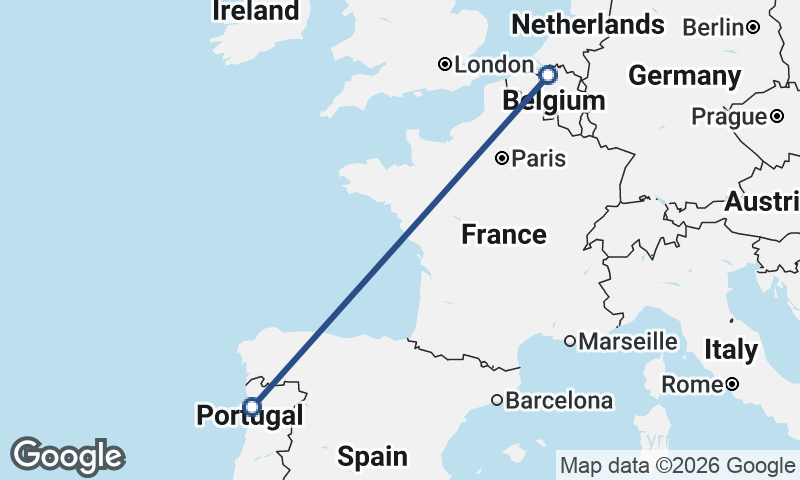 Porto to Antwerp