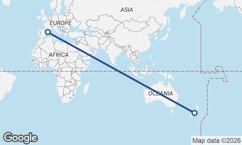 Barcelona to Christchurch