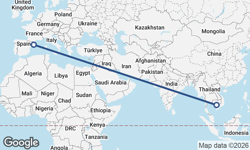 Barcelona to Phnom Penh